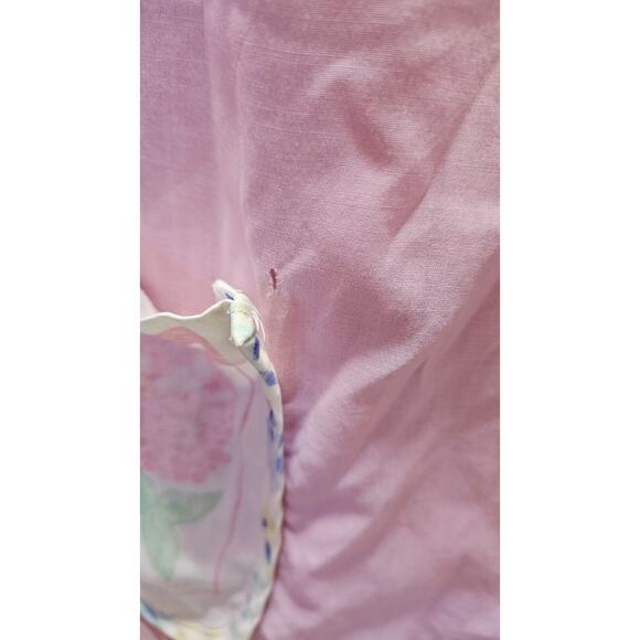 VTG Coffee Time House Coat Dress MuMu Robe Floral USA Snap Front Pink Zinnias XL - Picture 5 of 5